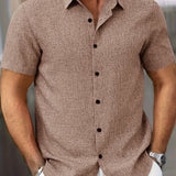 Cazel | Camisa de Manga Curta Leve em Mistura de Linho