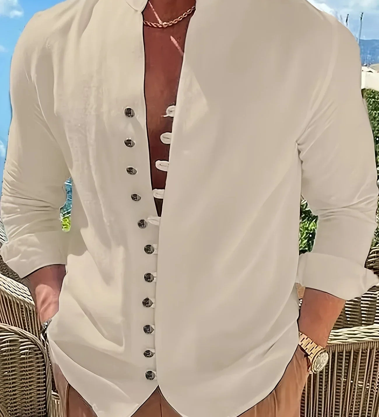 Cazel | Camisa leve em algodão de mangas longas