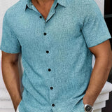 Cazel | Camisa de Manga Curta Leve em Mistura de Linho