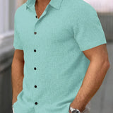 Cazel | Camisa de Manga Curta Leve em Mistura de Linho