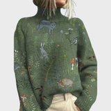 Inês™ - Camisola de malha com design natural