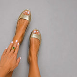 Adelina | Sandálias Douradas, Conforto Chic e Elegância