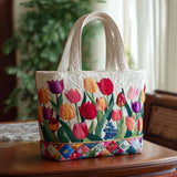 Bolsa acolchoada - Jardim de Tulipas