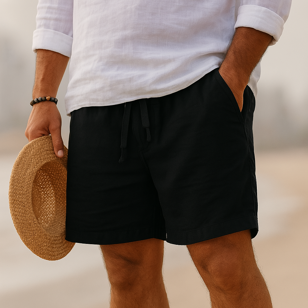 Cazel | Calções elegantes em linho com cintura elástica