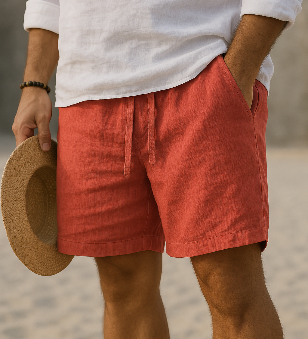 Cazel | Calções elegantes em linho com cintura elástica