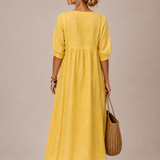 Flore | Vestido midi de verão em linho