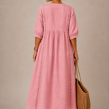 Flore | Vestido midi de verão em linho