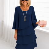 Élise – Vestido elegante fluido com volantes