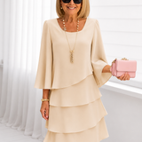 Élise – Vestido elegante fluido com volantes