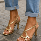 Cassie | Sandálias de Salto Golden Summer Charm