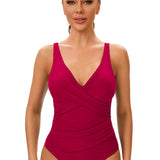 Maiô Feminino Modelador – Decote em V com Drapê Afinador