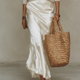 Anaïs – Vestido midi de cetim elegante