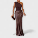 Vestido Longo Elegante com Um Ombro