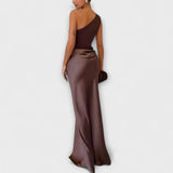 Vestido Longo Elegante com Um Ombro