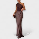 Vestido Longo Elegante com Um Ombro