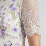 Edith™ | Vestido midi com mangas de renda e estampado floral