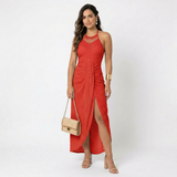 Valentina | Vestido Midi com Decote Diagonal