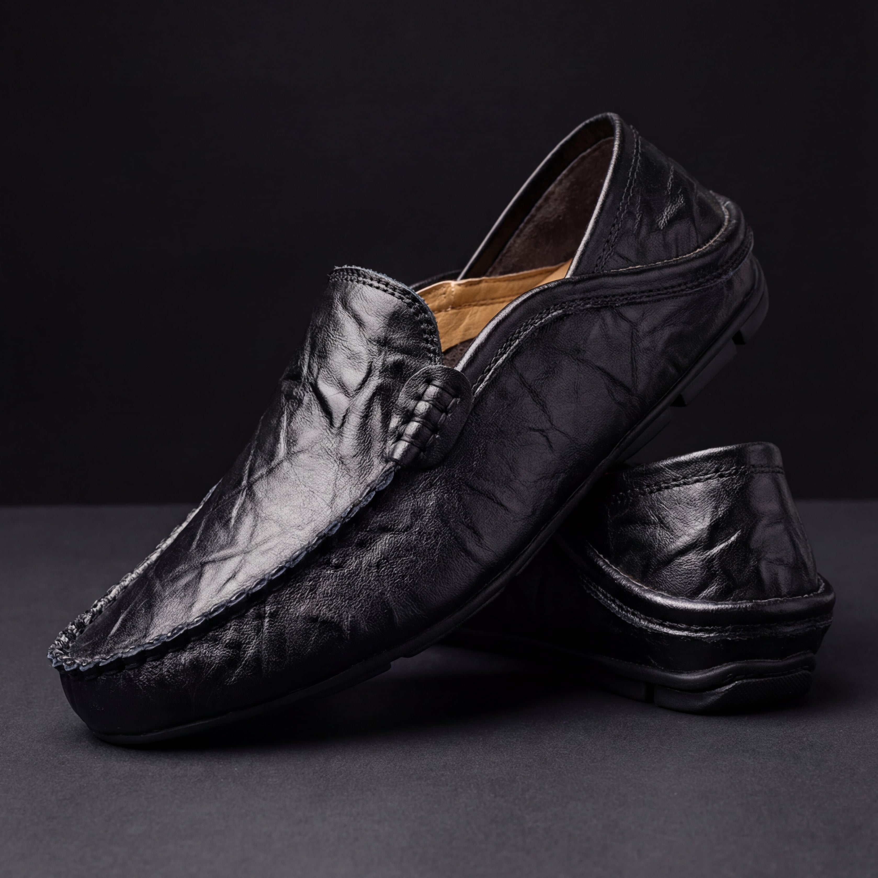 Mocassins em pele