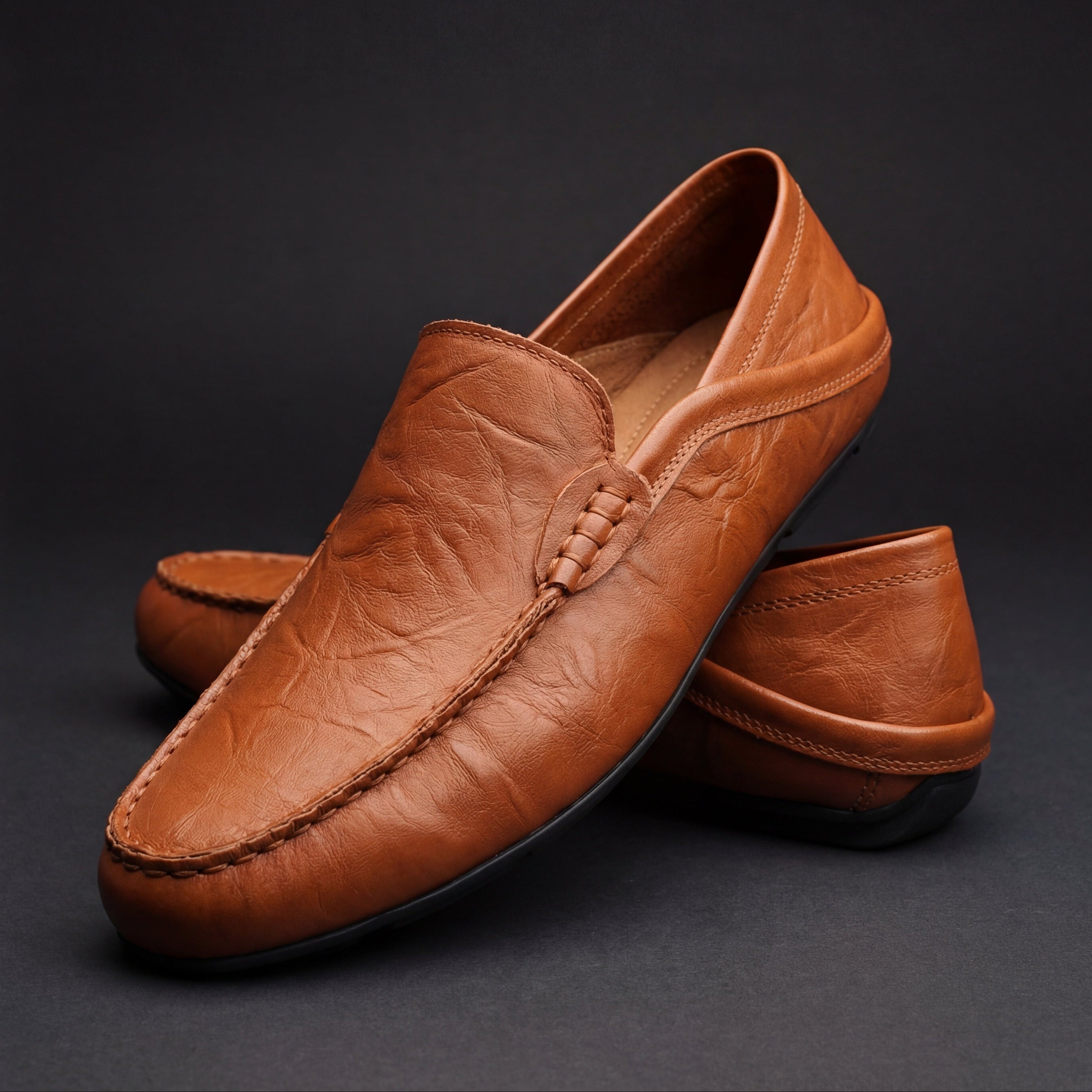 Mocassins em pele