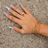 Pulseira de ouro com fecho de mola