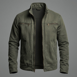 Casaco vintage em algodão com fecho zip