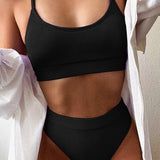 Biquíni com Top de Faixa e Calça Alta