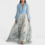 Harper - Vestido maxi florido brilhante