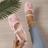Rosette - Ballerinas Ortopédicas Mary Jane com Rosas em Relevo