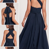 The Murano | Vestido azul marinho multiposição com saia assimétrica