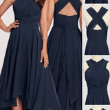 The Murano | Vestido azul marinho multiposição com saia assimétrica