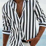 Camisa Rayada de Verão Leve