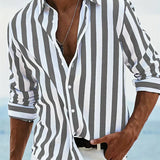 Camisa Rayada de Verão Leve