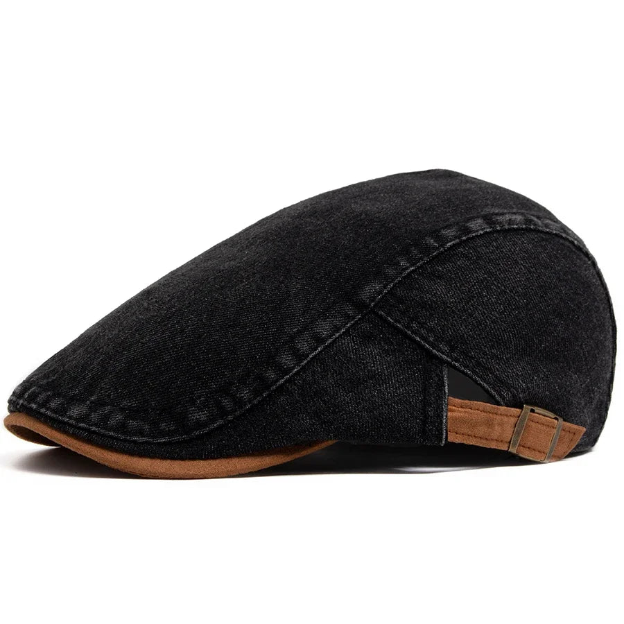 Cazel | Boné plano premium em denim – estilo intemporal e conforto diário