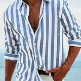 Camisa Rayada de Verão Leve