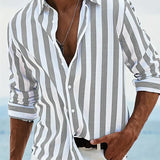 Camisa Rayada de Verão Leve