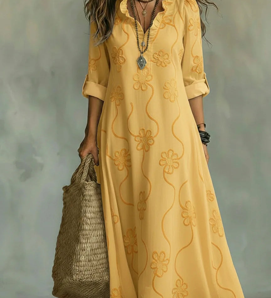 Sienna - Vestido de Verão Longo com Flores