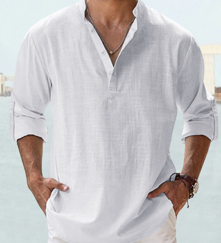 Camisa respirável em linho
