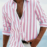 Camisa Rayada de Verão Leve