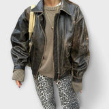 Jeans Vintage com Estampa de Onça