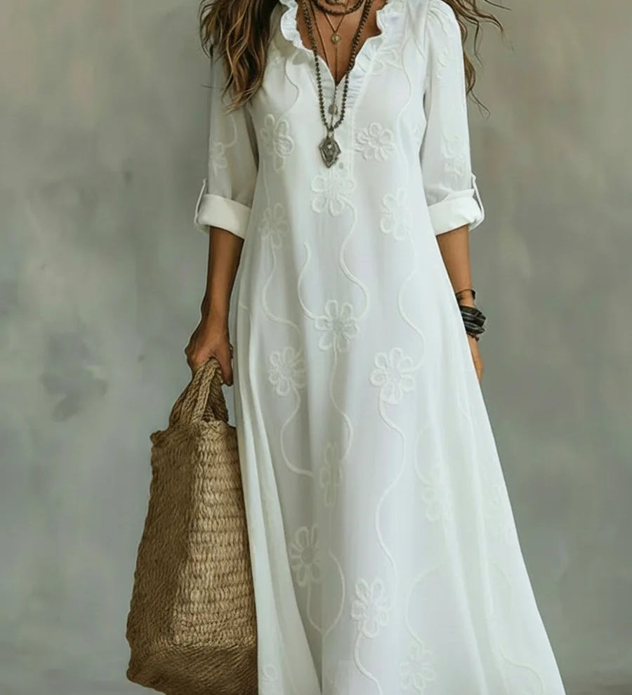 Sienna - Vestido de Verão Longo com Flores