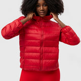Puffer Casaco Leve com Enchimento de Penas