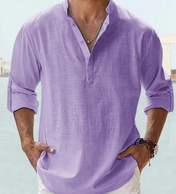 Camisa respirável em linho