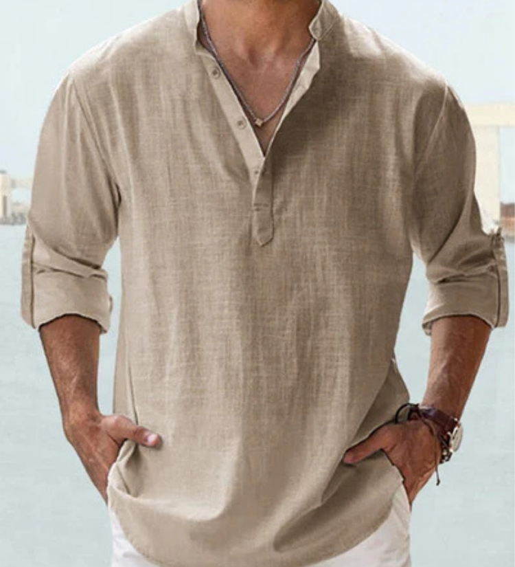 Camisa respirável em linho