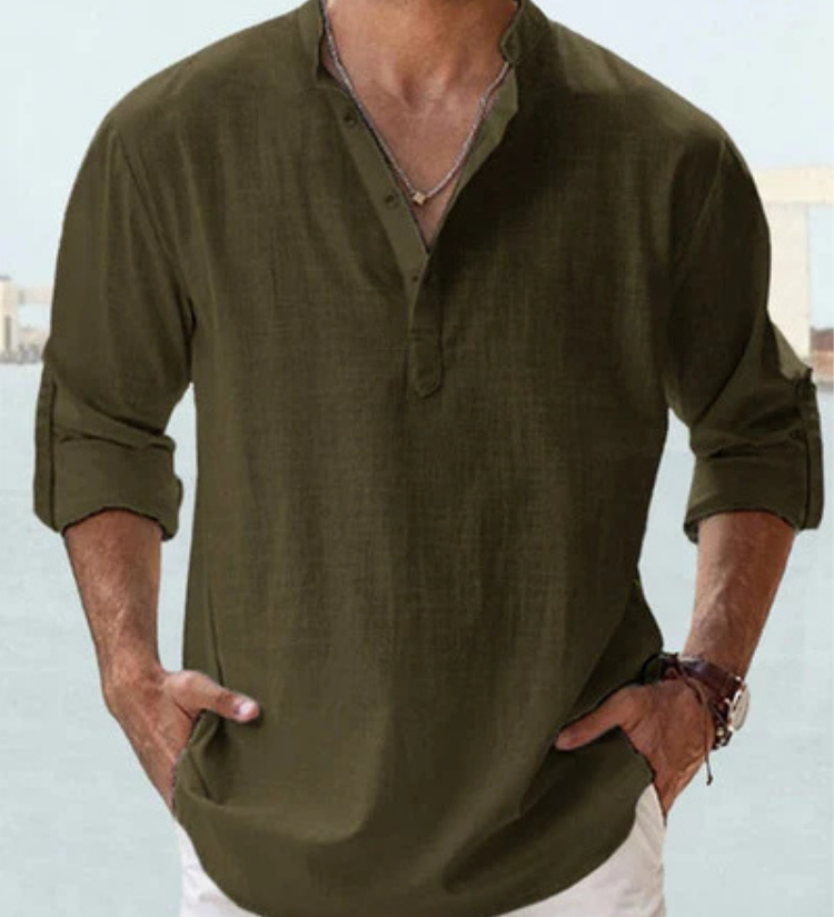 Camisa respirável em linho