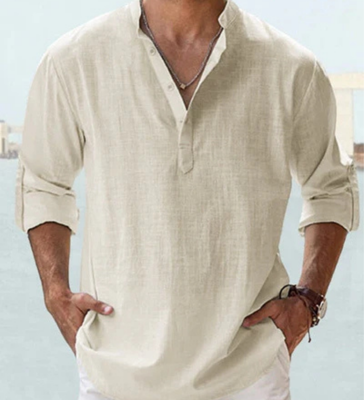 Camisa respirável em linho