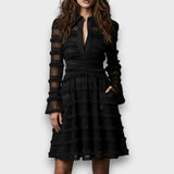 Paulina – Vestido Midi Transparente com Frufru