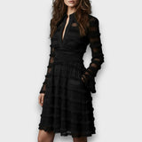 Paulina – Vestido Midi Transparente com Frufru