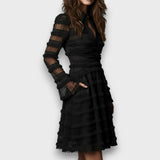 Paulina – Vestido Midi Transparente com Frufru