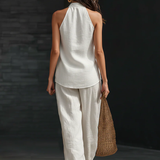 Zoë™ – Conjunto sem mangas e calças largas