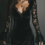 Eutália - Vestido mini de veludo